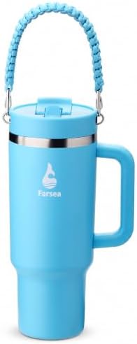 Farsea 40oz Insulated Stainless Steel Travel Tumbler with Handle & Straw by Farsea