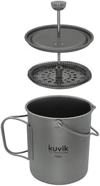 Kuvіk 450ml (15 oz) Titanium Mug & 750ml (25 oz) French Press Bundle - Image 6