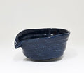 Urban Tokyo Meisen Pottery Handmade Ceramic Matcha Bowl with Pouring Spout, Japanese Minoyaki Pottery, Tea Ceremony Whisking, 18oz, Made in Japan (Namako Ao (Navy Blue)) by Urban+Tokyo