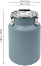 12L/3.17Gal Stainless Steel Airtight Canister Blue Round Food Storage Canisters with Airtight Lid&Locking Clamp Rice Cereal Grain Canisters Container Bucket for Rice Milk Jug Coffee Bean Storage - Image 2