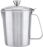 Stainless Steel Milk Frothing Pitcher Milk Frothing Pitcher High Capacity Stainless Steel Milk Frothing Pitcher Coffee Cup Mug with Cover Measurement(1000ML) by Unknown