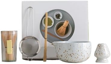 6PCS Matcha Bowl Set Diancha Tools Tea Ceremony Accessories Ceramic Whisk Kit(Brown) by Unknown