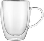 Restaurantware Glass Espresso Cups 12 Count 12 Ounces Borosilicate Double Wall Glass Coffee Mugs Insulated Clear Tea Drinkware for Hot or Cold Beverages by Restaurantware