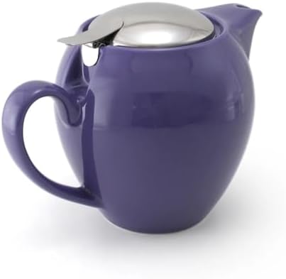 ZERO JAPAN Egg Plant Ceramic Teapot, Deep Purple, Japanese Teapot with Stainless Steel Lid and Removable Infuser, Made in Mino Japan, 19.6 oz - Image 2