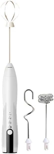 Electric Milk Frother USB Rechargeable Frothing Machine Blender Coffee Cream Drink Frothing Wand Handheld Egg Beater 3 Speeds(Light Yellow) by Unknown