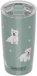 SERENGETI Westie 20 Oz. Stainless Steel, Vacuum Insulated Tumbler with Spill Proof Lid - 3D Print - Insulated Travel mug for Hot or Cold Drinks (Westie Tumbler) by ESPETS