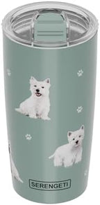 SERENGETI Westie 20 Oz. Stainless Steel, Vacuum Insulated Tumbler with Spill Proof Lid - 3D Print - Insulated Travel mug for Hot or Cold Drinks (Westie Tumbler) by ESPETS