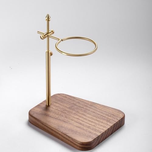 Coffee Dripper Stand Wooden Pour Over Holder Adjustable Iron Rack Rotatable Base Structure Suitable for Milk Tea Shop countertop Home - Image 2
