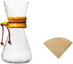 Hand Brewed Coffee Filter Cup Pour Over Maker For Home,Glass Coffee Pot Drip Brewing Cafetera 400M/600ML(600mlR with Paper) by Unknown
