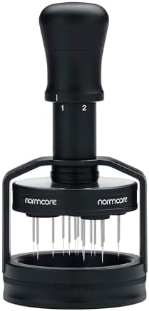 Normcore 51mm Planetary Needle Distributor Tool V3, Espresso WDT Tool with Magnetic Base, Adjustable Depth Coffee Stirrer for Precision Puck Prep, Black by NORMCORECOFFEETOOLS