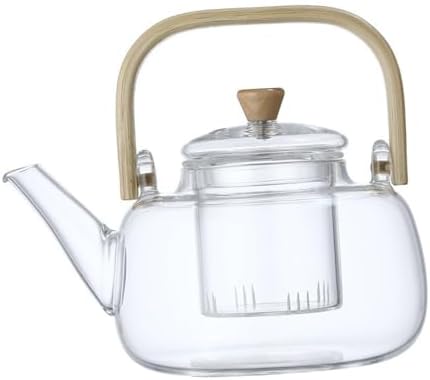 WALFRONT Glass Teapot, Borosilicate Household Teapot with Removable Infuser 1000ml Large Capacity Tea Kettle with Handle for Flower Tea Herbal Family Gatherings - Image 3