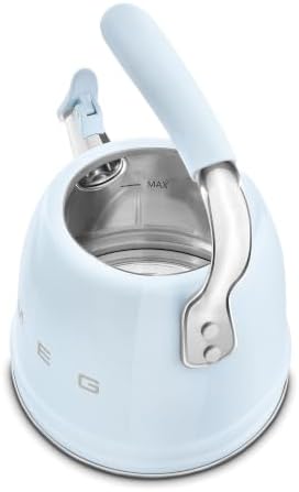 SMEG Stovetop Whistling Kettle – 50s Retro Style, 2.3 Liter (10 Cup / 2.4 Quart) Stainless Steel Tea Kettle with Iconic Design & Whistle – Premium Kitchen Statement Piece (New Pastel Blue) - Image 5
