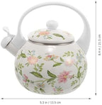 Hemoton Enamel Tea Kettle 2.2 Quart Stovetop Whistling Water Kettle Thickened Steel Enamel Teapot for Home and Office Kitchen - Image 2