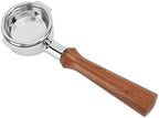 58mm Bottomless Coffee Portafilter, Single Layer Aluminum Alloy Portafilter Handle, Wooden Handle for Expobar Rocket Faema Wega EM19M2 Gemilai Casadio Ascaso Sanremo La Cimbali (F Rosewood) by Unknown