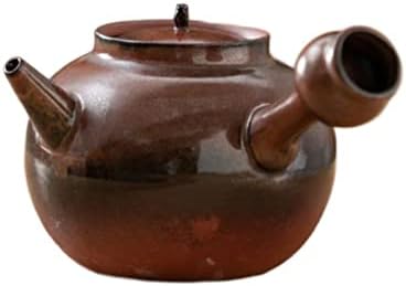 Tea Pots For Loose Tea Colored Gold Engraving Soaking Teapot Red Kiln Variable Burning Tea Tea Set Household Craft Teapot Tea Infuser Pot(B) by Unknown