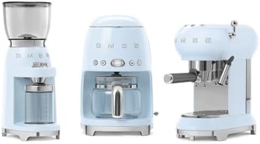 SMEG CGF11 Retro-Style Coffee Grinder – Burr Mill with 30 Grind Settings, Stainless Steel Conical Burrs, Removable Hopper – Precision Countertop Grinder for Espresso, Drip, French Press-Pastel Blue - Image 5