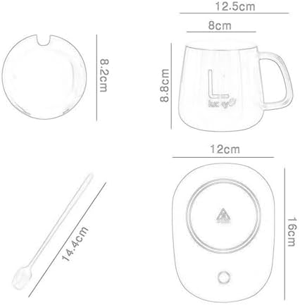 Mug and Warmer Set for Coffee Electric Plate for Beverage Heating at Home and Office White - Image 3