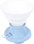 Tnfeeon Ceramic Coffee Dripper, Pour Over Coffee Makers Pour Over Dripper with Immersion Style Filtering System for Manual Brew Maker Home Office Use Ceramic Heat Proof Portable Immersion (Blue) - Image 4