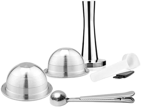 Compatible With Delonghi，ENV135 Stainless Steel Refill Pod Filter,Compatible With Nespresso，Reusable Capsule Coffee Pod GCA1(230ml 2pod t s) by Unknown
