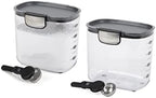 Progressive International ProKeeper+ Clear Plastic Airtight Food Baker's Kitchen Storage Organization Container Canister Set with Magnetic Accessories, 2- Piece Set (Powdered Sugar 1.4-Quart) by ProgressiveInternational