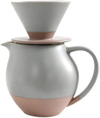 Elegant Ceramic Pours Over Coffee Maker Set with Dripper and 830ml Carafe Pot for Home Office and Cafes Restaurant by Unknown