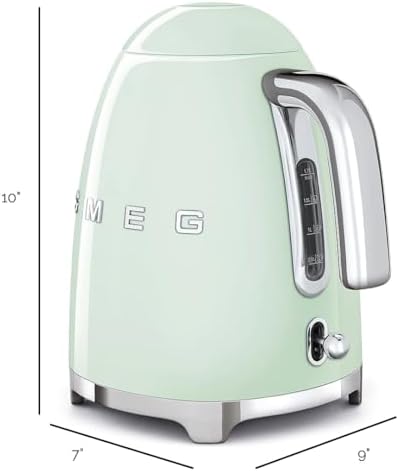 SMEG 50's Retro Style Electric Water Kettle with Automatic Shutoff, Removable Base, and Water Indicator, KLF03PBUS, Pastel Green - Image 4