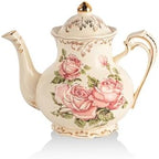 YOLIFE Small Pink Rose Teapot with Infuser, 25 OZ / 2 Cup Tea Pot by YOLIFE