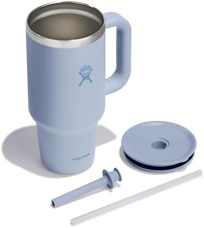Hydro Flask 32 Oz Travel Tumbler with Handle, Lid and Straw - Insulated Stainless Steel in 32 Oz Surf Blue - Image 2