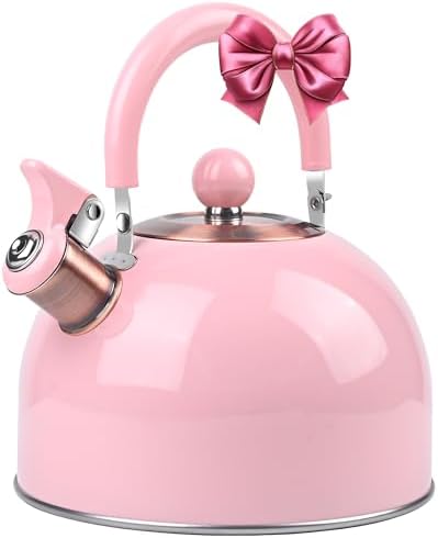 V&L 2.6 Qt Pink Whistling Tea Kettle for Stovetop by Unknown
