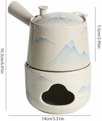 Tea Pots For Loose Tea Simple Ceramic Hand-painted Landscape Side Handle Teapot Household Underglaze Color Candle Warm Tea Brewing Teapot Tea Infuser Pot - Image 2