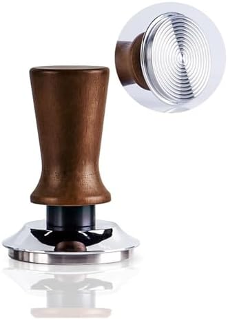 51/53/58MM Solid Wood Espresso Tamper Manual Press Coffee Tampers with Calibrated Spring Loaded Home Coffee Barista Accessories(58MM-Thread) by Unknown