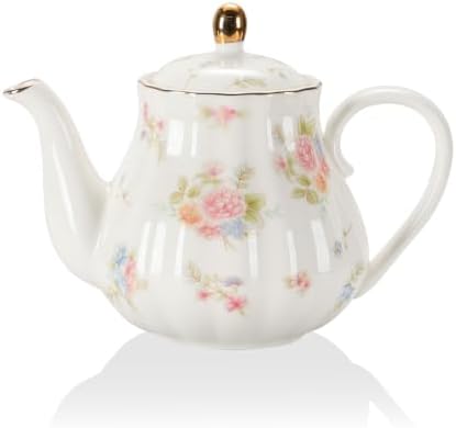 Sweejar 28FLOZ Royal Teapot with Infuser,Porcelain Tea Pot by Sweejarco1949