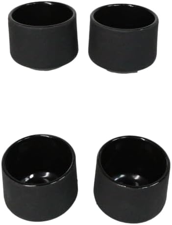 Ebros Gift Pack Of 4 Japanese Traditional Tetsubin Style Textured Surface Cast Iron Tea Cups Teacups Drinkware Tea Service Far East Decorative Accent (Black Modern Kokuyo) - Image 2