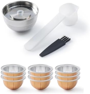 Refillable Coffee Capsule Reusable Stainless Steel Capsule Filter with Pod(Light Grey) by Unknown