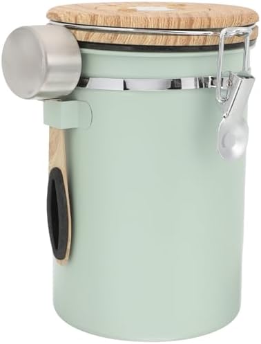 SEWACC Airtight Coffee Bean Container 1.8l with Stainless Steel Lid and Scoop, Vacuum-sealed Food Storage Canister for Coffee Grounds, Tea, and Dried Food Preservation by SEWACC