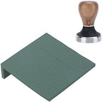 Coffee Tamper and Mat Silicone Durable Kitchen Set for Home Brewing Experience 58mm Walnut Stainless Steel 2 Pieces (Green) - Image 3