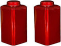 GRFIT Tea Canister 2 Pieces Tea Tins Sealed Storage Jars Iron Container for Storing Loose Leaf TeeA Tea Canister (Color : Rood, Size : 7.5x7.5x15.5cm) by Unknown