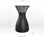 asobu Insulated Pour Over Coffee Maker (32 oz.) Double-Wall Vacuum, Stainless-Steel Filter and Take on the Go Carafe (Burgundy) - Image 6