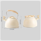 Whistling Tea Kettle,3.1 Quart Stainless Steel Water Kettle Work for All Stovetops with Folding Handle for Boiling Water Coffee or Milk (Off-White) - Image 7