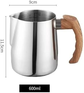 600/900ML Stainless Steel Milk Frother with Precise Graduations Latte Cup Coffee Kitchen and Cafe Accessories(900ML,Black) - Image 2