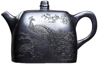 Tea Kettle Retro Black Mud Square Teapot Home Tea Room Single Tea Maker Ceramic Tea Infuser by Unknown