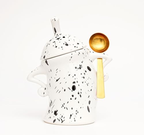 Sassy Canister With Attitude - Funny Ceramic Airtight Storage Canister for Coffee Sugar Tea, Unique Kitchen Decor & Housewarming Gift(Black and white) by Unknown