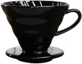 Ceramic Coffee Dripper Engine Brewing Filter Cup Pour Over Maker V Shape Drip Set(Black) by Unknown