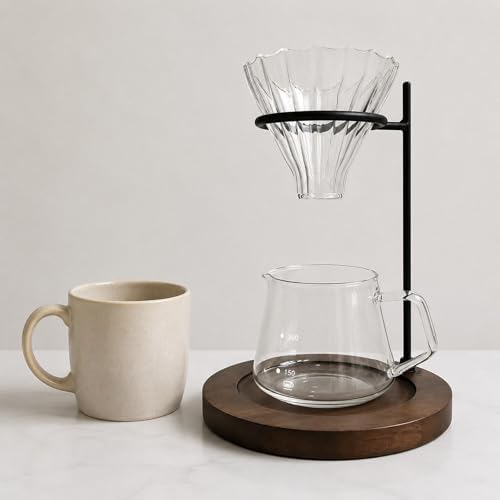 Coffee Dripper Stand Portable Pour Over Dripper Holder Metal Wooden Base Compact Elegant Station Stable Setup Suitable for Baristas Commercial - Image 2