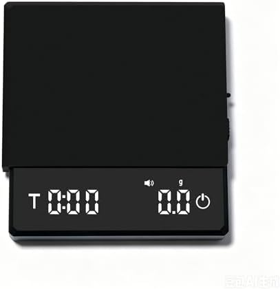 Mini Coffee Scale with Timer, Rechargeable Digital Kitchen Scale 0.1g Precision for Pour Over Espresso, Type-C Charging, Portable Coffee Weighing Scale with Backlit LCD Display(Black) by Miscedence