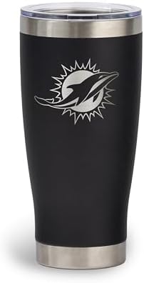 The Memory Company Officially Licensed 20oz Tumbler Etched, Miami Dolphins by TheMemoryCompany