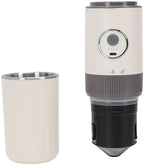 Keenso Portable Electric Burr Coffee Grinder with Travel Pour Over Coffee Maker Combo for Camping Office Outdoors 304 Stainless Steel 9.6" High (White) - Image 4