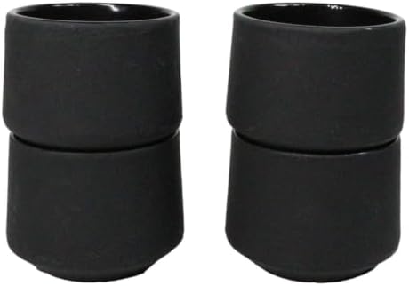 Ebros Gift Pack Of 4 Japanese Traditional Tetsubin Style Textured Surface Cast Iron Tea Cups Teacups Drinkware Tea Service Far East Decorative Accent (Black Modern Kokuyo) - Image 3