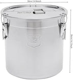304 Stainless Steel Container with Lid, 8.7Gal Large Capacity Food Storage Container with Locking Clamp, Kitchen Airtight Canister for Rice Flour Grain Coffee Bean Storage - Image 2
