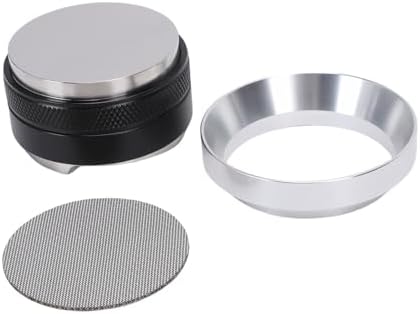 Stainless Steel Coffee Tamper Dosing Ring Puck Screen Coffee Machine Accessories Kit with Dosing Funnel for Espresso Portafilter (58mm) - Image 2